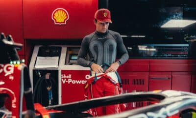 Charles Leclerc nei box di Monza (© Ferrari Media Centre)