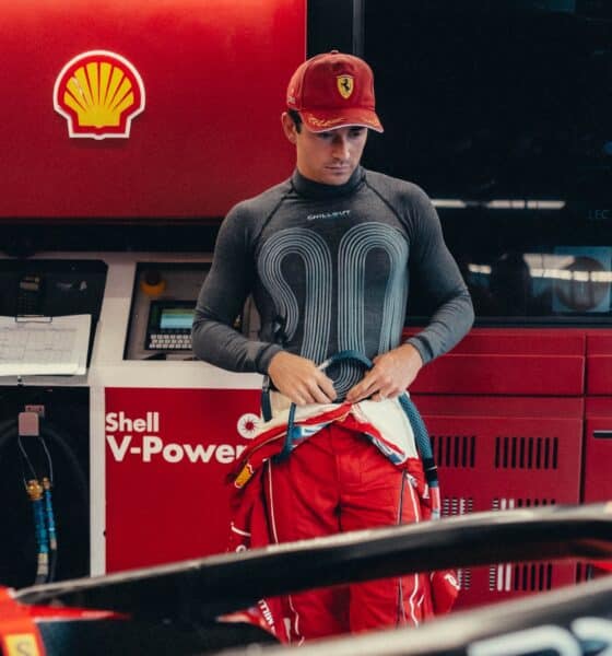 Charles Leclerc nei box di Monza (© Ferrari Media Centre)