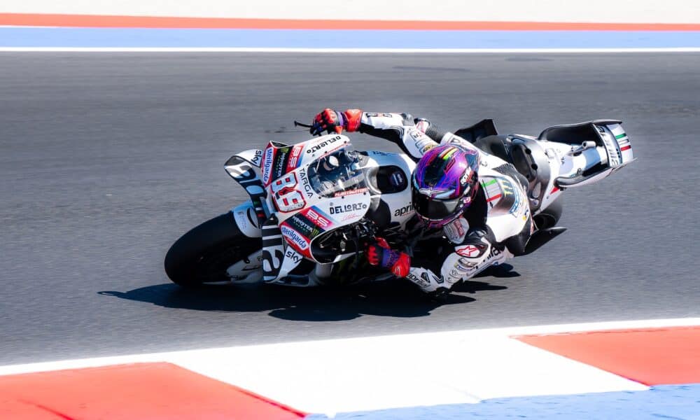Jorge Martin durante il GP di Misano 2026 (© Press Piaggio Group)