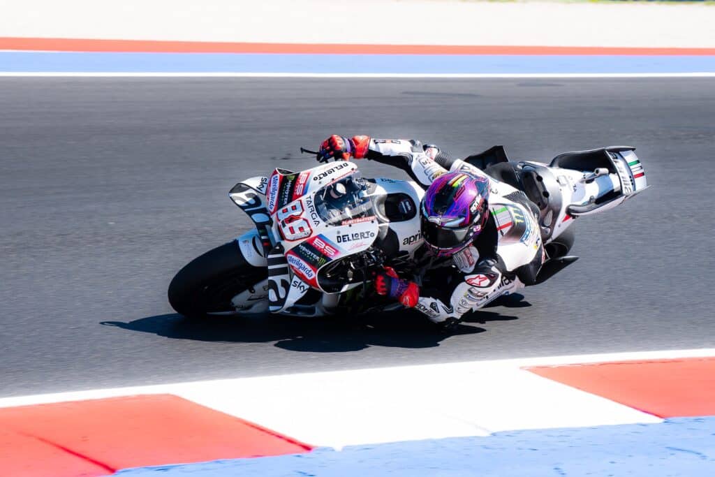 Jorge Martin durante il GP di Misano 2026 (© Press Piaggio Group)