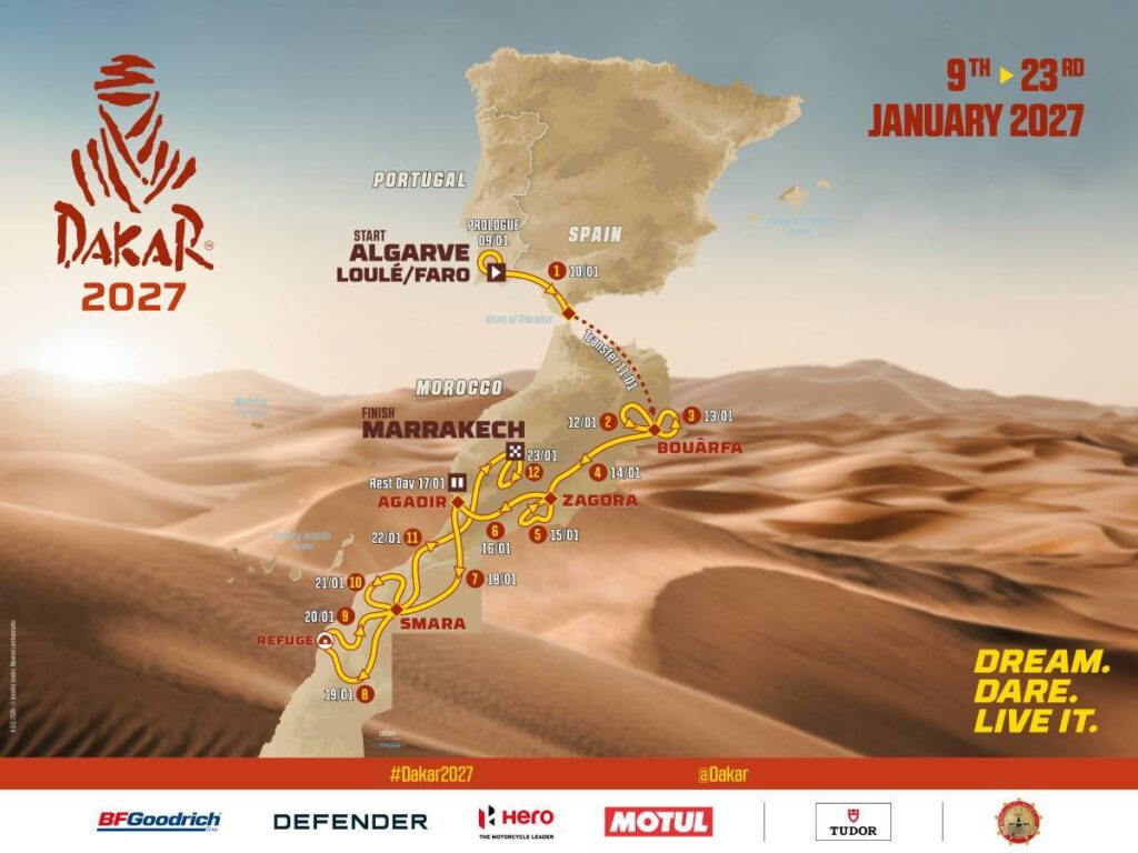 Il nuovo percorso della Dakar 2027 (© Dakar Rally)