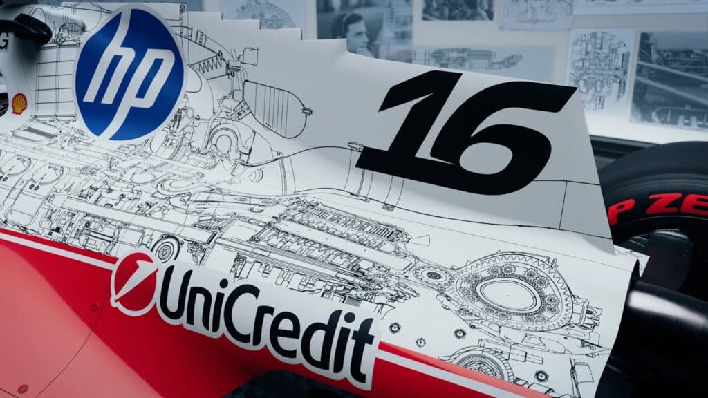 Il dettaglio del cofano motore della Ferrari SF-26 (© Ferrari Media Centre)
