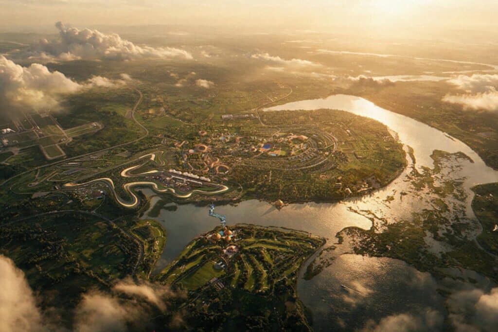 Una vista aerea del RISE Motorland in Ruanda (© tilke.de)